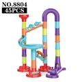 45-piece colorful marble run toy with building blocks and spiral tracks for kids - Basic Slide Style (8804)