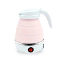 Tragbarer rosa Silikon-Klappwasserkocher mit Edelstahlfuß für die Reise - Rosa / Haushaltsstecker ()