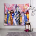 Bohemian feather tapestry with colorful geometric patterns for modern wall decor - 90x60cm / Boho Geometric Feather