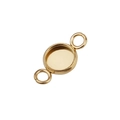 Base de colgante redonda de acero inoxidable dorado pulido de 6 mm con anillos laterales - 6mm / Dorado