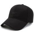 Casquette de baseball classique en coton noir avec patch SPORT blanc sur le devant - Réglable / Noir