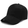 Gorra de béisbol negra clásica en algodón de sarga con estructura minimalista de 5 paneles - Ajustable / Negro