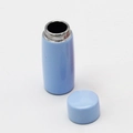 Detailed view of an open 1:12 scale light blue dollhouse miniature thermos with lid - Large / Blue