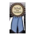 Creative alloy medal brooch with blue ribbon and 'Talked to Someone' text design - Blue Cream-Talked to Someone