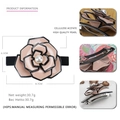 Fermaglio per capelli fiore camelia in acetato con perle per coda di cavallo, 8,7x6,1 cm - Rosa