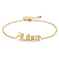 Golden 18K gold plated stainless steel anklet with Libra zodiac sign charm pendant - Gold Libra