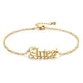 Detailed view of the 18K gold plated Aries constellation anklet with lobster clasp - Gold Aries