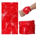 Red marble pattern seamless magic headwear worn as a neck gaiter and wristband - Red Marble Pattern