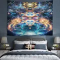 Arazzo psichedelico moderno con motivi mandala per decorazione parete camera - 150x130cm / Mandala Floreale