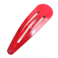 Classic 5cm teardrop-shaped red metal hair clip with a smooth spray-painted finish - Red