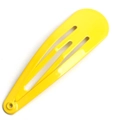Glossy yellow 5cm snap hair clip for kids featuring a minimalist drop-shaped metal design - Yellow
