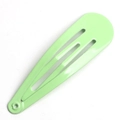 Glossy green metal snap clip hair accessory for girls in a minimalist waterdrop shape - Apple Green