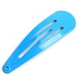 Single 5cm blue snap hair clip for kids in minimalist korean style metal finish - Dark Blue