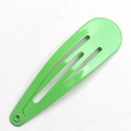 Glossy green 5cm metal snap hair clip for kids with a minimalist teardrop design - Green