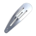 Classic silver metal teardrop BB hair clip with a smooth polished finish for kids - Silver