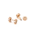 Minimalist barbell stud earrings in rose gold finish with secure screw design - Rose Gold (KE94889)