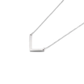 Minimalist silver steel necklace featuring a polished L-letter alphabet pendant - Letter L (KN88025-K)