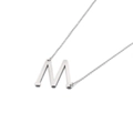 Minimalist silver-toned titanium steel clavicle necklace with uppercase letter M pendant - Letter M (KN88024-K)