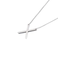 Minimalist silver stainless steel necklace featuring a polished letter X pendant charm - Letter X (KN88038-K)