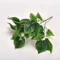 Artificial heart-shaped green leaves branch with realistic textures for home decor - 5-Head Dark Scindapsus