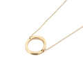 Collier minimaliste à pendentif rond plaqué or avec cercle poli et chaîne délicate - Style Lettre O (KN88062-K)
