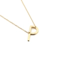 Collier minimaliste en acier inoxydable doré avec un pendentif lettre P majuscule - Style Lettre P (KN88063-K)