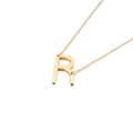 Collier élégant avec pendentif lettre R en acier inoxydable doré pour femmes - Style Lettre R (KN88065-K)