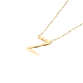 Collier en acier inoxydable plaqué or avec un pendentif lettre Z majuscule chic - Style Lettre Z (KN88073-K)