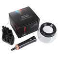 Detailed set of electric makeup brush cleaner with silicone collars and storage box - Gen 1 Battery Black