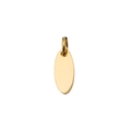Goldfarbener ovaler Anhänger aus Edelstahl mit glatter Oberfläche und Verbindungsring - 1,2mm Dicke / Gold