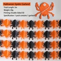 3m Halloween 3D spider paper garland decoration in black and orange color patterns - Black and Orange Spider Garland