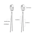 Orecchini pendenti in acciaio inossidabile con barre d'argento, design ipoallergenico - Orecchini a barra minimalisti d'argento