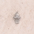 Zircon Basketable Nets & Basketball Pendant (white Gold Color)【20.5x13.5mm (aperture: 3mm)】|1 Pc/package