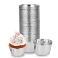Pirottini per cupcake in carta stagnola argento con bordi arrotolati, set da 50 pezzi - Predefinito