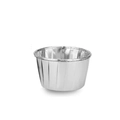 Silver aluminum foil cupcake liners with rolled edges for baking muffins, set of 50 pieces - Silver