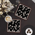 French vintage style square absorbent leather coasters with beige floral pattern - French Vintage Style - H Style [square With Rounded Corners]
