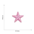 Pink pentagram star embroidered patch showing dimensions 4.3x4.3cm on white background - Pink (Small)