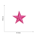 Detailed embroidery texture of pink star patch showing 4.3cm size dimensions - Rose Red (Small)