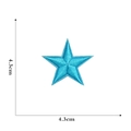 Close-up of blue star embroidered patch with 4.3cm x 4.3cm dimension markings - Blue (Small)