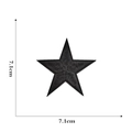 Black embroidered five-point star patch, 7.1cm x 7.1cm size for clothing decoration - Black (Large)