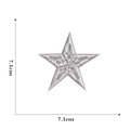 Detailed close-up of a silver star embroidery patch showing size 7.1cm and stitch texture - Silver (Large)