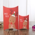 Scatole regalo di Natale a forma di cuscino con renna disponibili in due dimensioni - Piccolo 15.2*12.5*3CM / Rosso/Renna