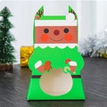Christmas gift box with green and brown cartoon design and a clear round window - S3015-Green Bear