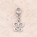 Flower Butterfly Lobster Buckle Pendant (steel Color)【12.5x11.5mm & 10x7mm】|1 Pc/package