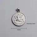 Macro shot of 25mm Sagittarius zodiac pendant in silver stainless steel with 3mm thickness - Sagittarius Zodiac Sign Pendant (P00059S)