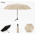 Detail of off-white folding umbrella with black UV-protective inner coating - 210 Black Vinyl Off-white