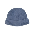 Navy blue ribbed knit beanie hat for men and women featuring a wide cuff and thick texture - Adjustable / Light Blue