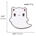 Spilla smaltata fantasma bianco carino con occhi neri e rossi dimensioni 2,2 cm - Fantasma (A00895)