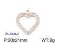 Hohlherz-Anhänger aus Edelstahl mit weißen Kristallen in Goldoptik, 20x21mm - Goldener Strass-Herz-Stil (KLJ068-Z)