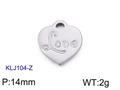 Silberner Edelstahl-Herzanhänger mit Love-Gravur und hohlem Design, 14mm Größe - Silberner Gravierter 'Love' Herz-Stil (KLJ104-Z)